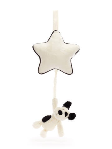 Bashful Black & Cream Puppy Musical Pull