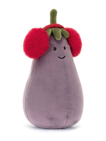 温暖红色耳罩活泼茄子