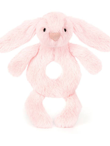 Bashful Bunny Ring Rattle-Baby Pink