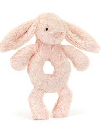 Bashful Bunny Ring Rattle-Blush