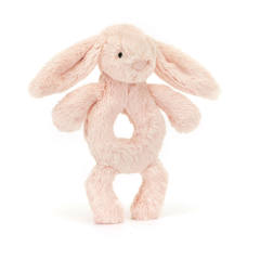 Bashful Bunny Ring Rattle-Blush