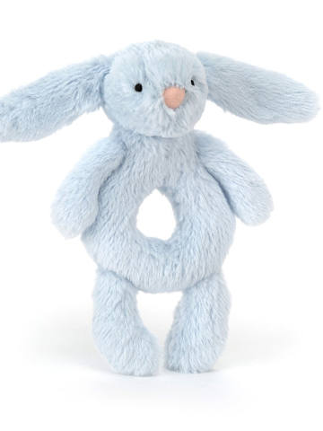 Bashful Bunny Ring Rattle-Baby Blue