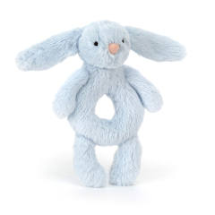 Bashful Bunny Ring Rattle-Baby Blue