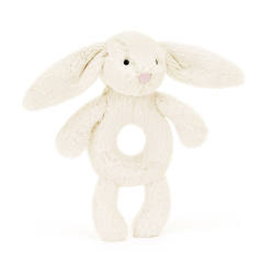 Bashful Bunny Ring Rattle-Cream