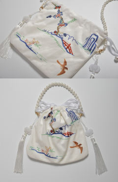 仿孔府花鸟·印花绒布包-资料图