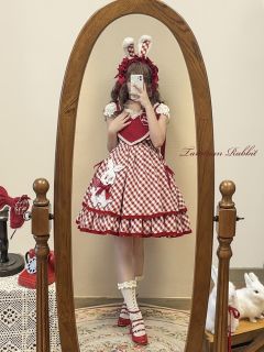 瑞贝特 兔子贴布刺绣小高腰JSK-资料图