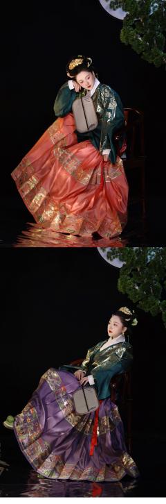 仿孔府织金纱翔凤纹上衣-资料图
