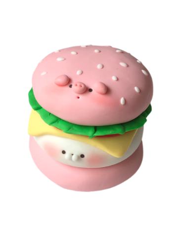 粉粉猪联名汉堡豹