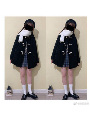 落肩款夹棉大衣