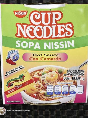 Cup Noodles Sopa Nissin Hot Sauce Con Camaron