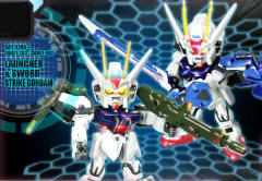 SD Gundam Action Figure GAT-X105+AQM/E-X02 剑战型强袭高达 GAT-X105+AQM/E-X03 炮战强袭高达 炮战型装备