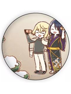 髭切&次郎太刀-雪月华涂鸦Q版吧唧
