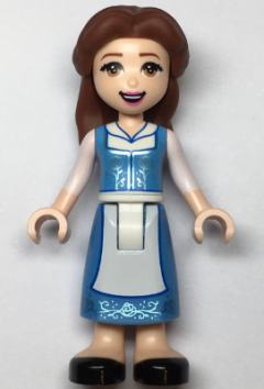 Belle - Medium Blue Dress, Open Mouth Smile