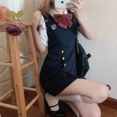 初代韩代制服背心裙-资料图