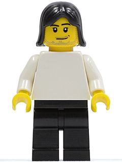 Plain White Torso with White Arms, Black Legs, Black Female Hair (Soccer Player)