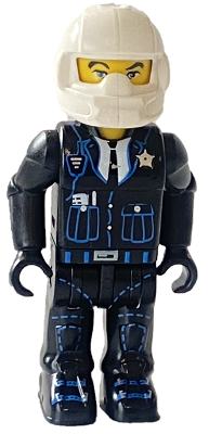 Police - Black Legs, Black Jacket, White Helmet, Yellow Head