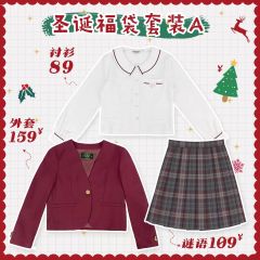 西服衬衫格裙套装-资料图
