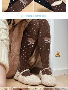 小熊波点蝴蝶结 过膝袜-资料图