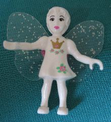 Belville Fairy - White with Flowers and Crown Pattern (Thumbelina) - With Wings and Bow