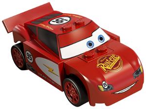 Lightning McQueen - Rust-eze Hood, Dark Bluish Gray 1 x 4 Plates Inside
