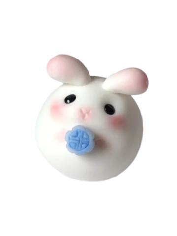 发芽兔中秋冰皮月饼-蓝色