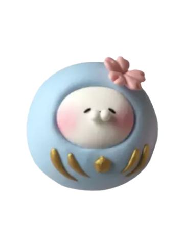 春日限定达摩花花-蓝色眯眼