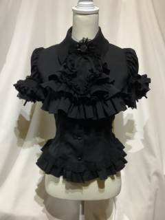 泡泡袖领带衬衫前褶扇贝裙set-资料图