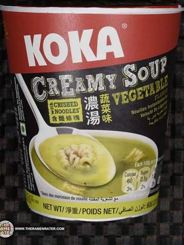 Creamy Soup With Crushed Noodles Vegetable Flavor