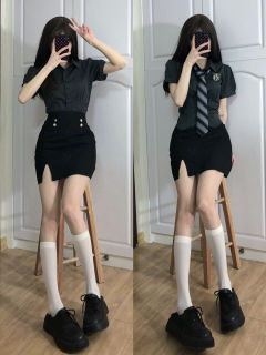 收腰衬衫套装-资料图