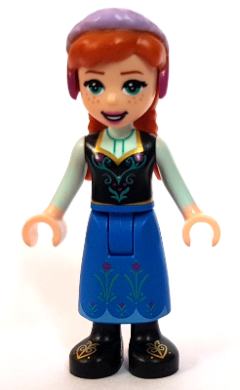 Anna - Blue Skirt, Black Boots and Black Top, Light Aqua Sleeves without Cape