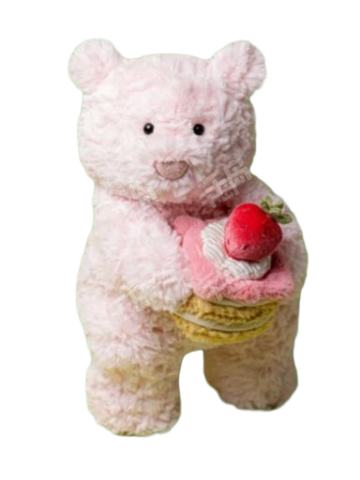 Leola Bear with Strawberry Cake