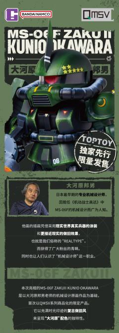 QMSV MS-06 ZAKU II KUNIOOKAWARDA 大河原邦男配色-资料图