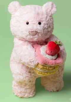Leola Bear with Strawberry Cake