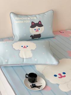 RiCO樱花小狗小猫凉席枕套-资料图