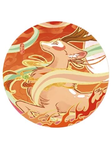 四不像-华彩流光系列马口铁徽章