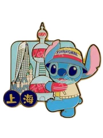 史迪奇-上迪史迪奇与安琪漫游上海系列徽章盲盒