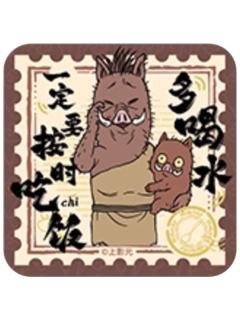 猪妈妈&小猪仔-森罗万象马口铁徽章