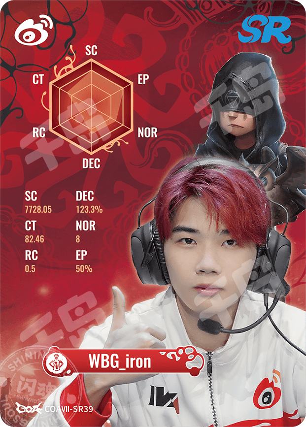 第五人格 WBG iron 小铁 COAⅦ トレーディングカード WBG_iron | WBG - 第五人格赛事收藏卡COAⅦ - iron - 电竞卡牌- iron｜千岛
