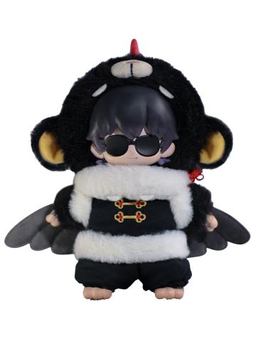 黑瞎子-山海神兽系列搪胶毛绒公仔