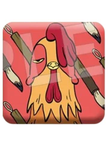 公鸡画师-方章系列徽章