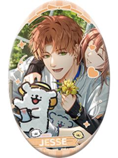 夏鸣星-线条小狗联名主题椭圆徽章第二弹