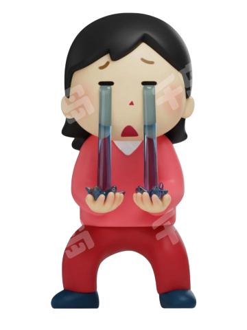 泪水从眼角滑落