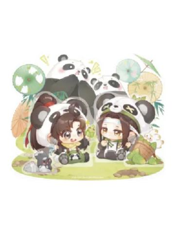 魏无羡&蓝忘机(亚克力立牌-吃饭饭)-动画七周年快闪BABY PANDA系列周边