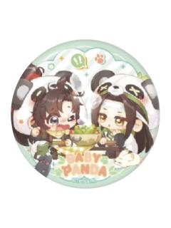 魏无羡&蓝忘机(马口铁徽章-吃饭饭)-动画七周年快闪BABY PANDA系列周边