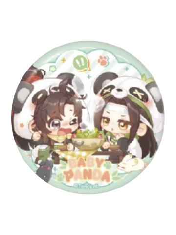 魏无羡&蓝忘机(马口铁徽章-吃饭饭)-动画七周年快闪BABY PANDA系列周边