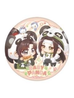 魏无羡&蓝忘机(马口铁徽章-挖笋笋)-动画七周年快闪BABY PANDA系列周边