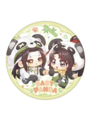 魏无羡&蓝忘机(马口铁徽章-出发发)-动画七周年快闪BABY PANDA系列周边