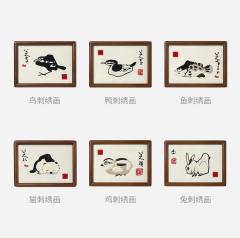 鱼刺绣画-资料图