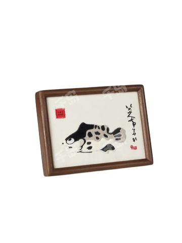 鱼刺绣画