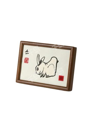 兔刺绣画